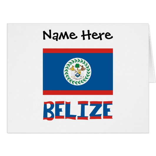 Belize Belizean Flag Personalized Cards (Front Horizontal)