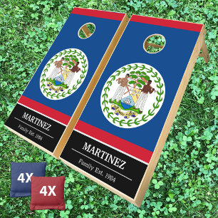 Belize & Belizean Flag personalized / Family fun Cornhole Set