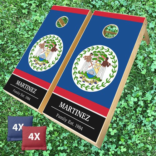 Belize  Belizean Flag personalized  Family fun Cornhole Set