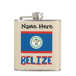 Belize Belizean Flag Personalized Flask