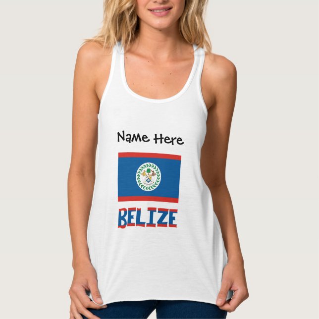 Belize Belizean Flag Personalized  Tank Top (Front)