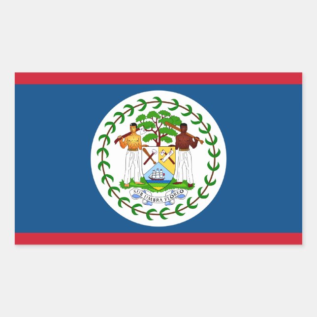 Belize/Belizean Flag Rectangular Sticker (Front)
