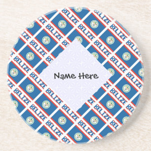 Belize Belizean Flag Tiled Personalized Coaster