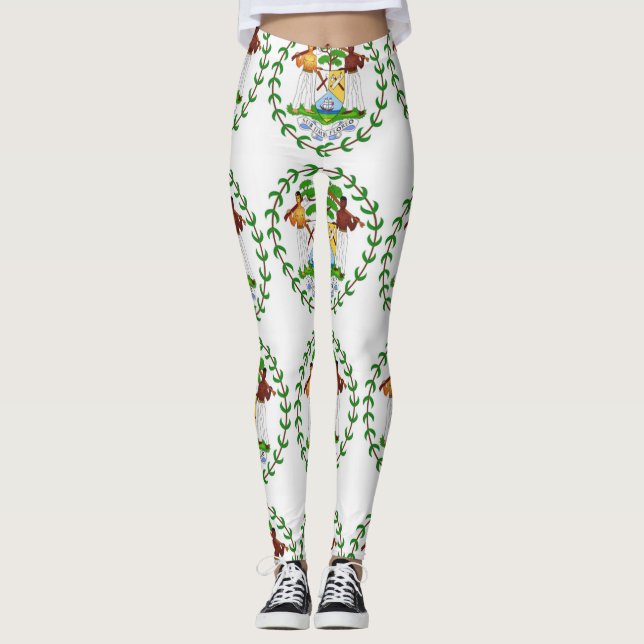 Belize Belizean Kriol Flag Leggings (Front)