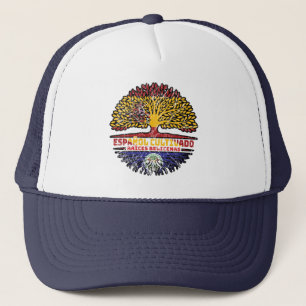Belize Belizean Spain Spanish Tree Roots Flag Trucker Hat