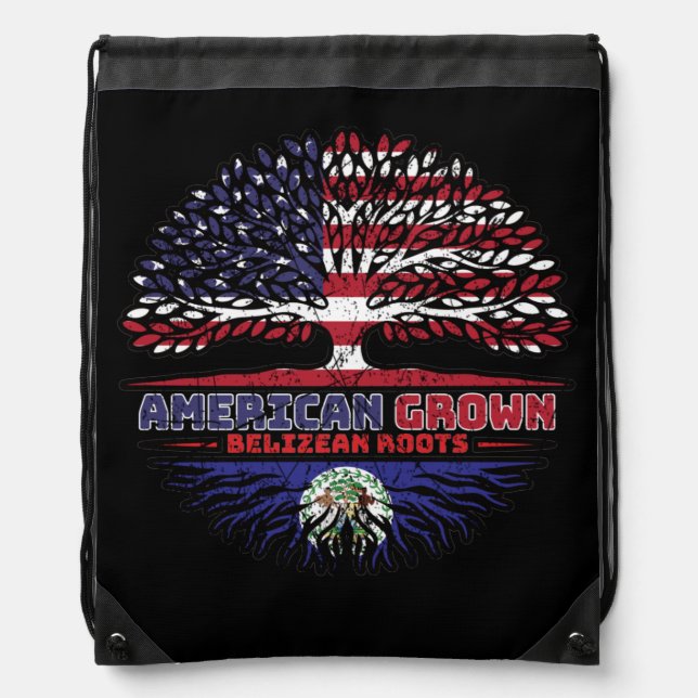 Belize Belizean US American USA United States Tree Drawstring Bag (Front)