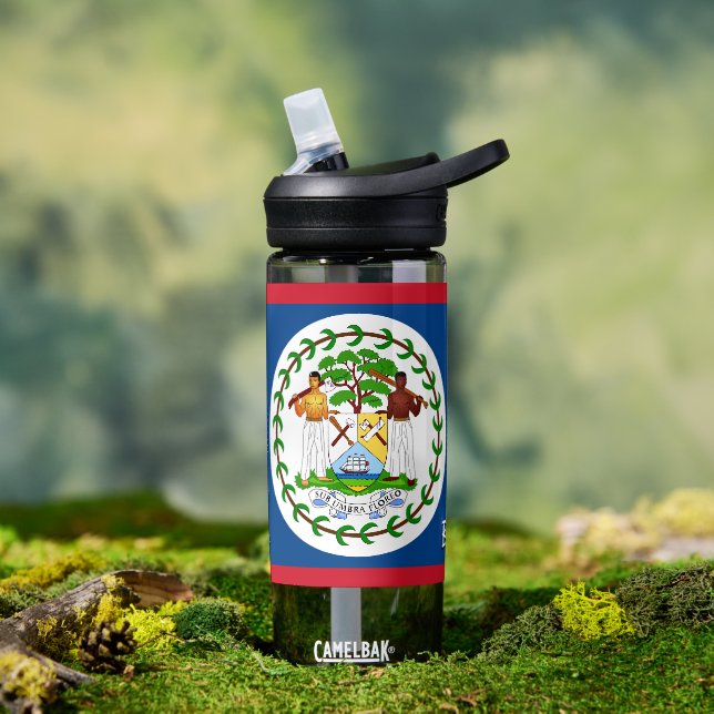Belize bottle, patriotic Belizean Flag Water Bottle (Outdoor)