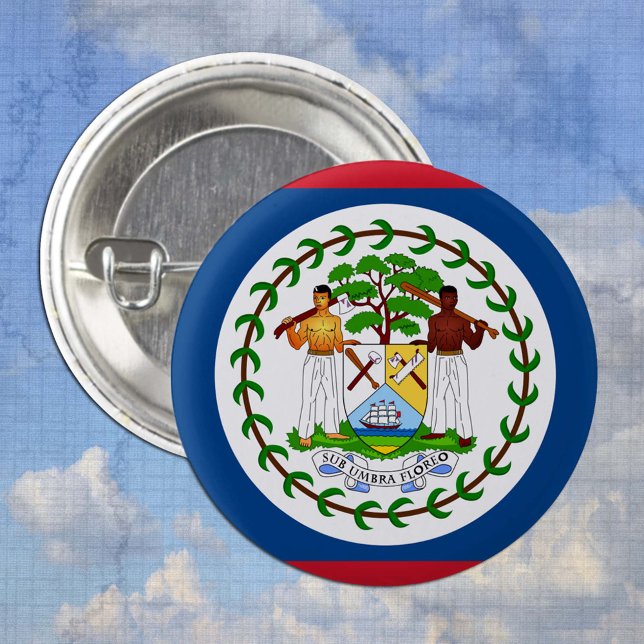 Belize button, patriotic Belizean Flag fashion Button (Creator Uploaded)