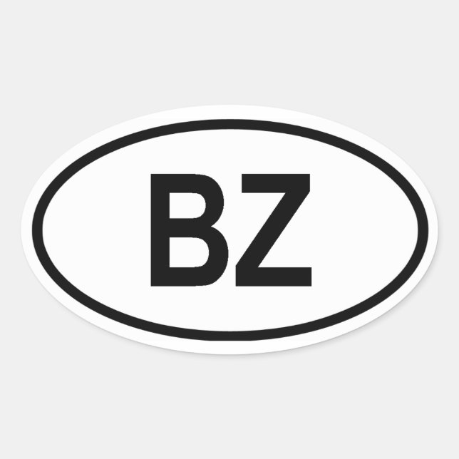 Belize "BZ" Oval Sticker (Front)