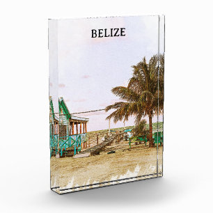 Belize Caribbean Beach Scenery Photo Block