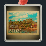 Belize Caribbean Ornament Vintage Travel<br><div class="desc">A cool vintage style Belize ornament featuring palm trees,  ocean and blue sky of this Carribean island. Thanks to S. Beddoes's photo as base: https://www.flickr.com/photos/sambeddoes/13040953013</div>