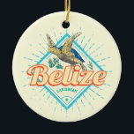 Belize Caribbean Retro Turtle Vintage Souvenir Ceramic Ornament<br><div class="desc">Belize in the Caribbean in Central America with Turtle Vintage souvenir for Caribbean Sea vacations. Belize with retro turtle in Yucatán as a souvenir for San Ignacio and Orange Walk Town. Belize City for backpackers and city trips. Central America Belize and Yucatán Vintage turtle design souvenir. Belize retro city design...</div>