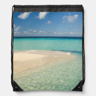 Belize, Caribbean Sea. Goff Caye, A Small Island Drawstring Bag