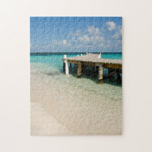 Belize, Caribbean Sea, Goff Caye. A Small Island Jigsaw Puzzle