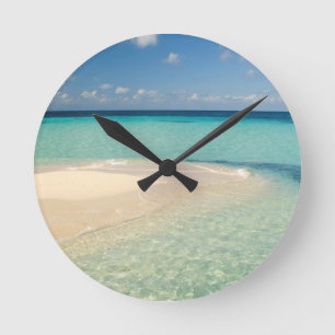 Belize, Caribbean Sea. Goff Caye, A Small Island Round Clock