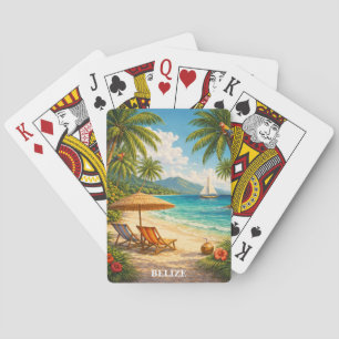 Belize Caribbean Tropical Vintage Travel Poker Cards