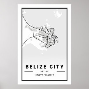 Belize City Belize Cities Travel City Map Poster