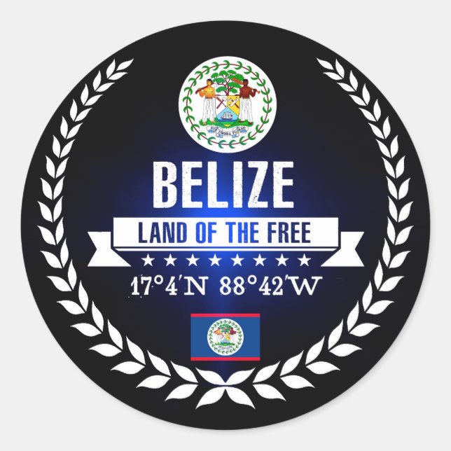 Belize Classic Round Sticker (Front)