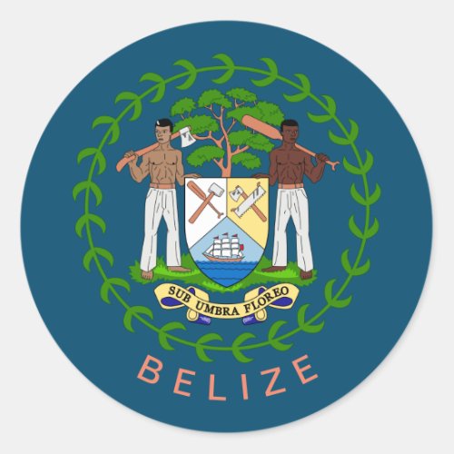 Belize Coat of Arms Classic Round Sticker