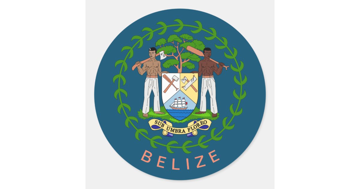 Belize Coat of Arms Classic Round Sticker Zazzle
