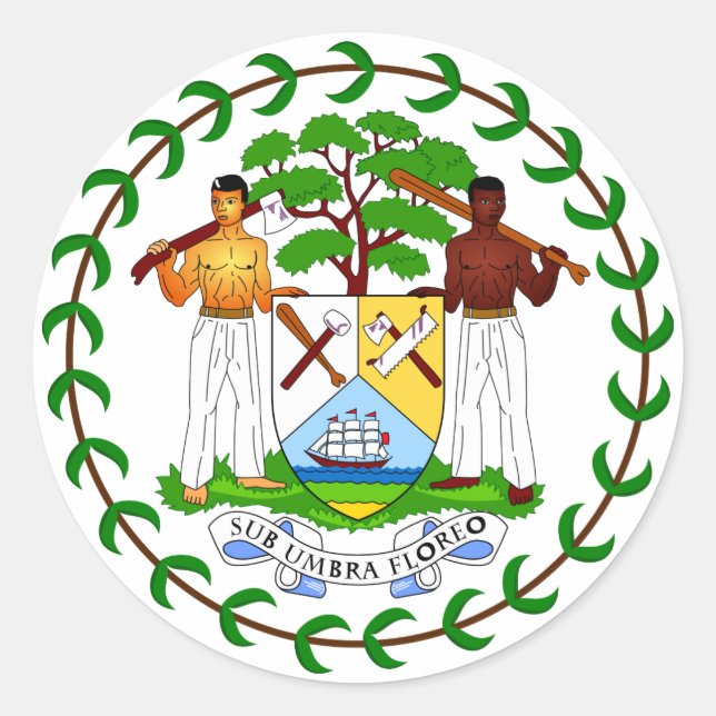 Belize Coat of Arms Sticker (Front)