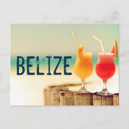 Belize cocktails postcard