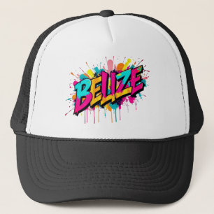 Belize colorful graffiti style clothing outfit cap