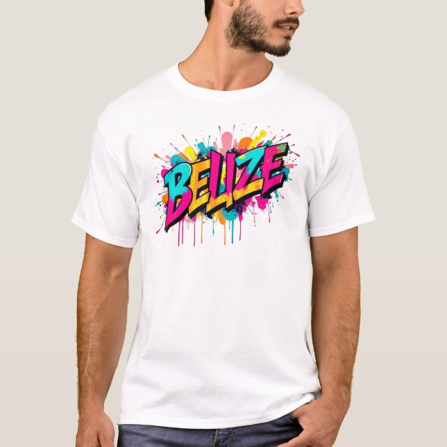 Belize colorful graffiti style outfit T-Shirt (Front)