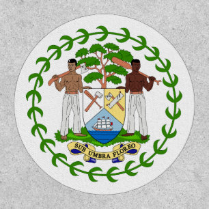 Belize country coat arms symbol emblem flag patch