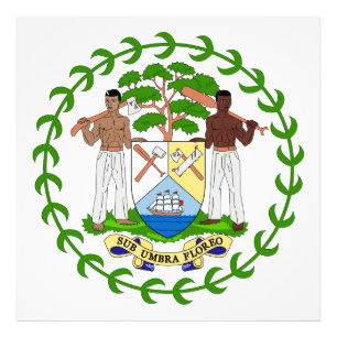 Belize country coat arms symbol emblem flag photo print