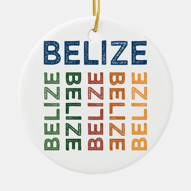 Belize Cute Colorful Ceramic Ornament (Front)
