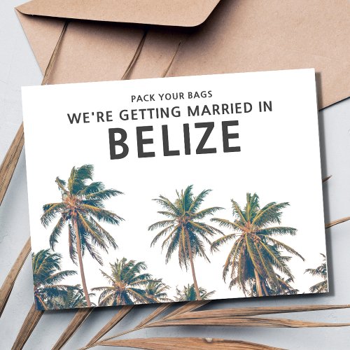 Belize Destination Wedding Save the Date Announcement Postcard
