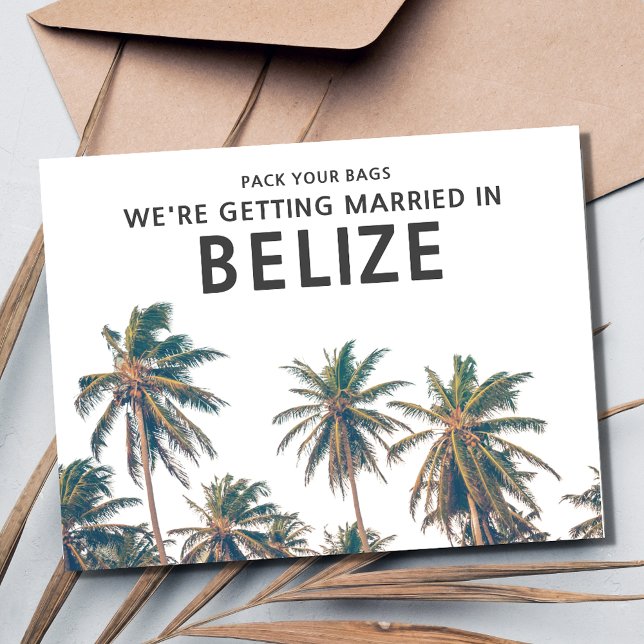 Belize Destination Wedding Save the Date Announcement Postcard (Belize Destination Wedding Save the Date Postcard)