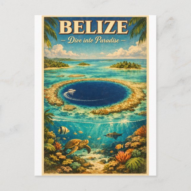 BELIZE – Dive into Paradise Postcard (Front)