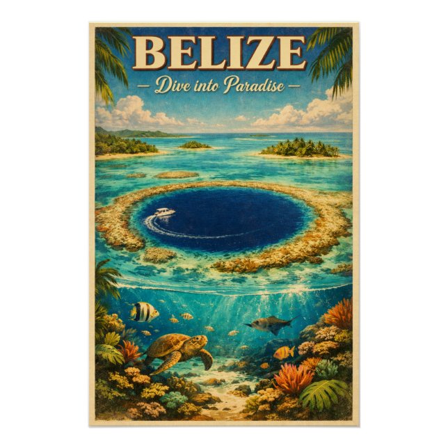 BELIZE – Dive into Paradise Poster (Front)