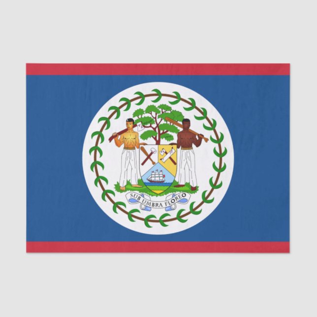 Belize fashion decor, Belize Flag tissue paper (Front)
