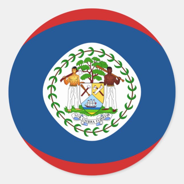 Belize Fisheye Flag Sticker (Front)