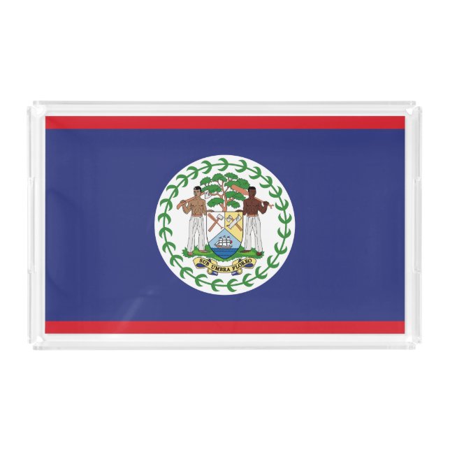 Belize Flag Acrylic Tray (Front)