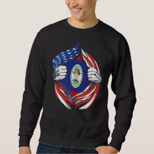 Belize Flag American Proud of My Belizean Heritage Sweatshirt