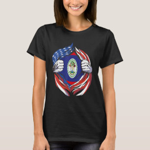 Belize Flag American Proud Of My Belizean Heritage T-Shirt