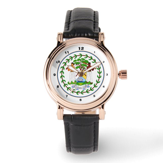 Belize Flag & Belize trendy fashion /design watch (Front)