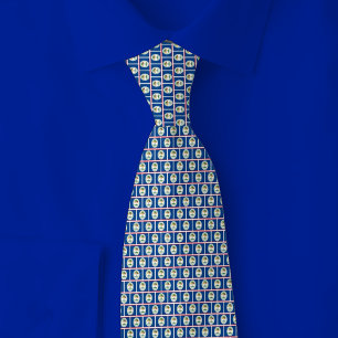 Belize Flag Brick Pattern Neck Tie