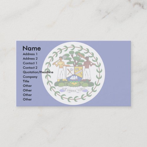 Belize Flag Business Card Template