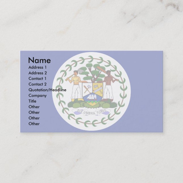 Belize Flag Business Card (Front)