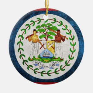 Belize Flag Ceramic Ornament