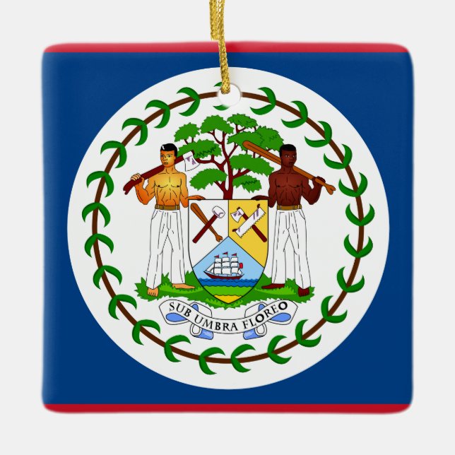 Belize Flag Ceramic Ornament (Front)