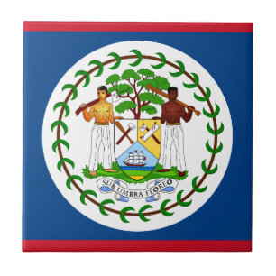 Belize Flag Ceramic Tile