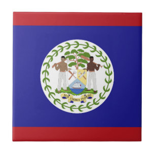 Belize flag ceramic tile