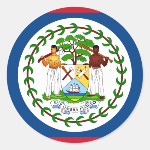 Belize Flag Classic Round Sticker