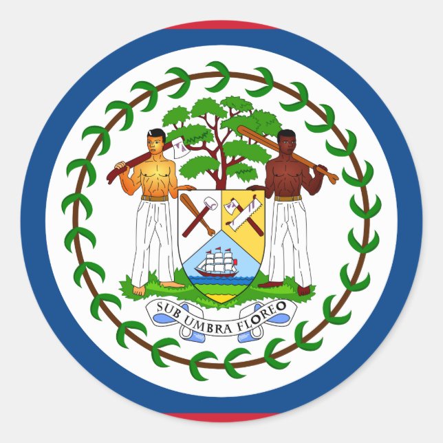 Belize Flag Classic Round Sticker (Front)